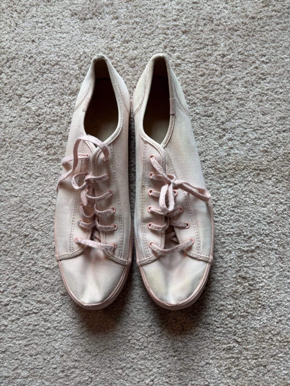 Keds Women's Pale Pink Canvas Lace-Up Sneakers